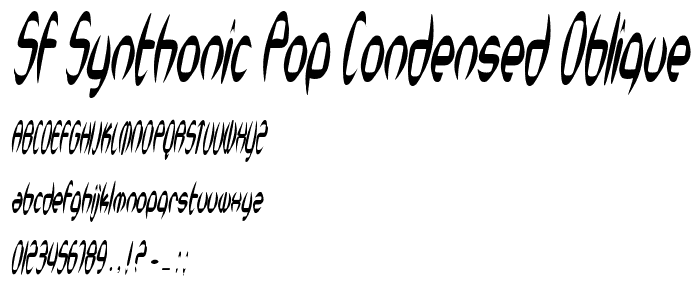SF Synthonic Pop Condensed Oblique font